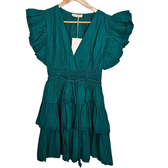Ulla Johnson Camilla Mini Dress Teal Green Verdigris New With Tags Size 0 - Picture 3 of 10